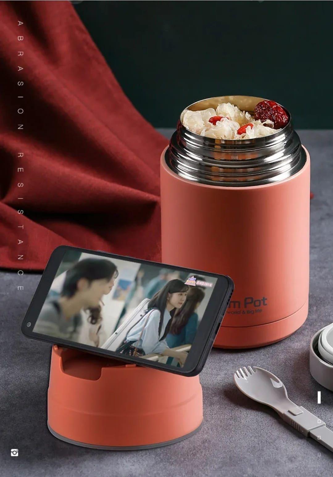 Termo de acero inoxidable para alimentos con cuchara 800ML-7