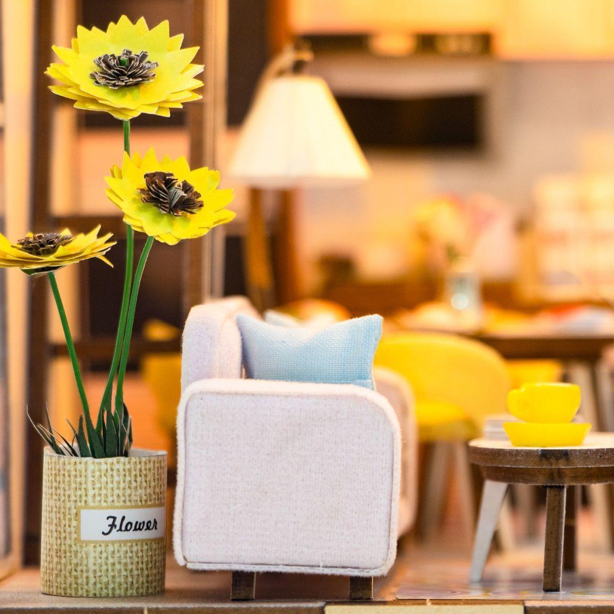 Puzzle Dollhouse Book Nook 3d Pink-4