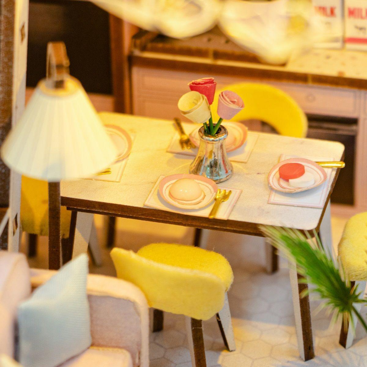 Puzzle Dollhouse Book Nook 3d Pink-6