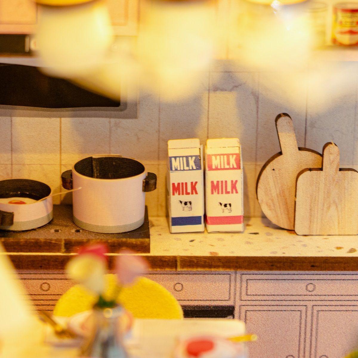 Puzzle Dollhouse Book Nook 3d Pink-7