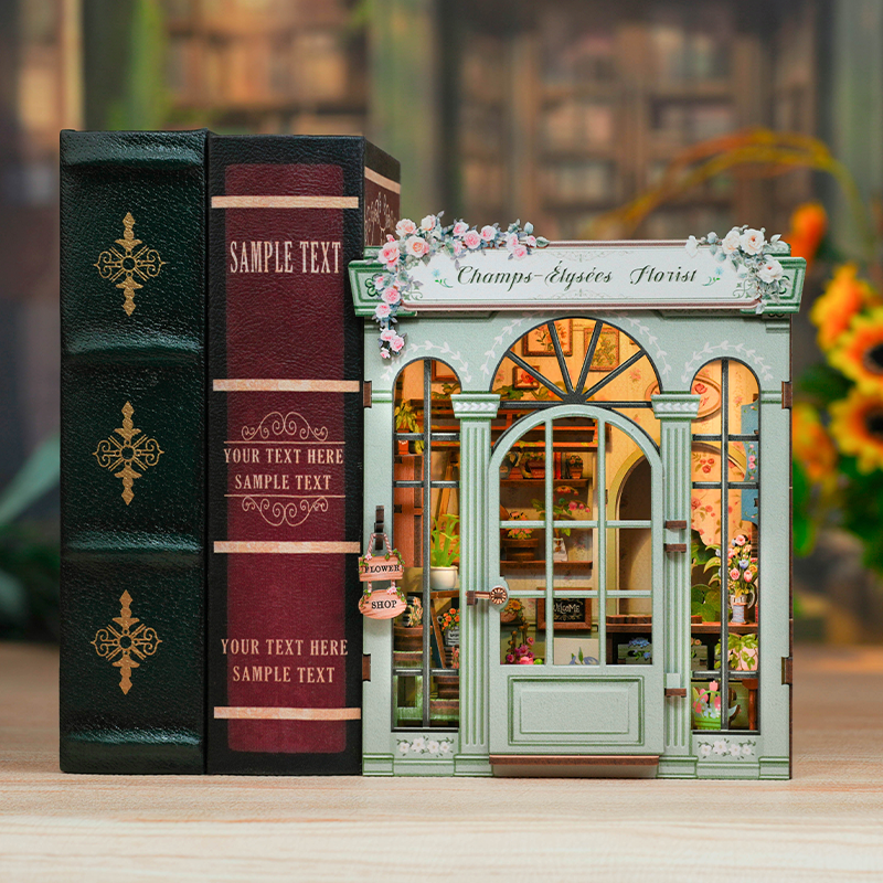 Puzzle Dollhouse Book Nook 3D Elysee Florist-2