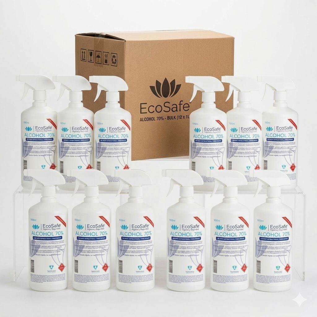 ALCOHOL  70%  SPRAY 1 LITRO ECOSAFE X 12-0
