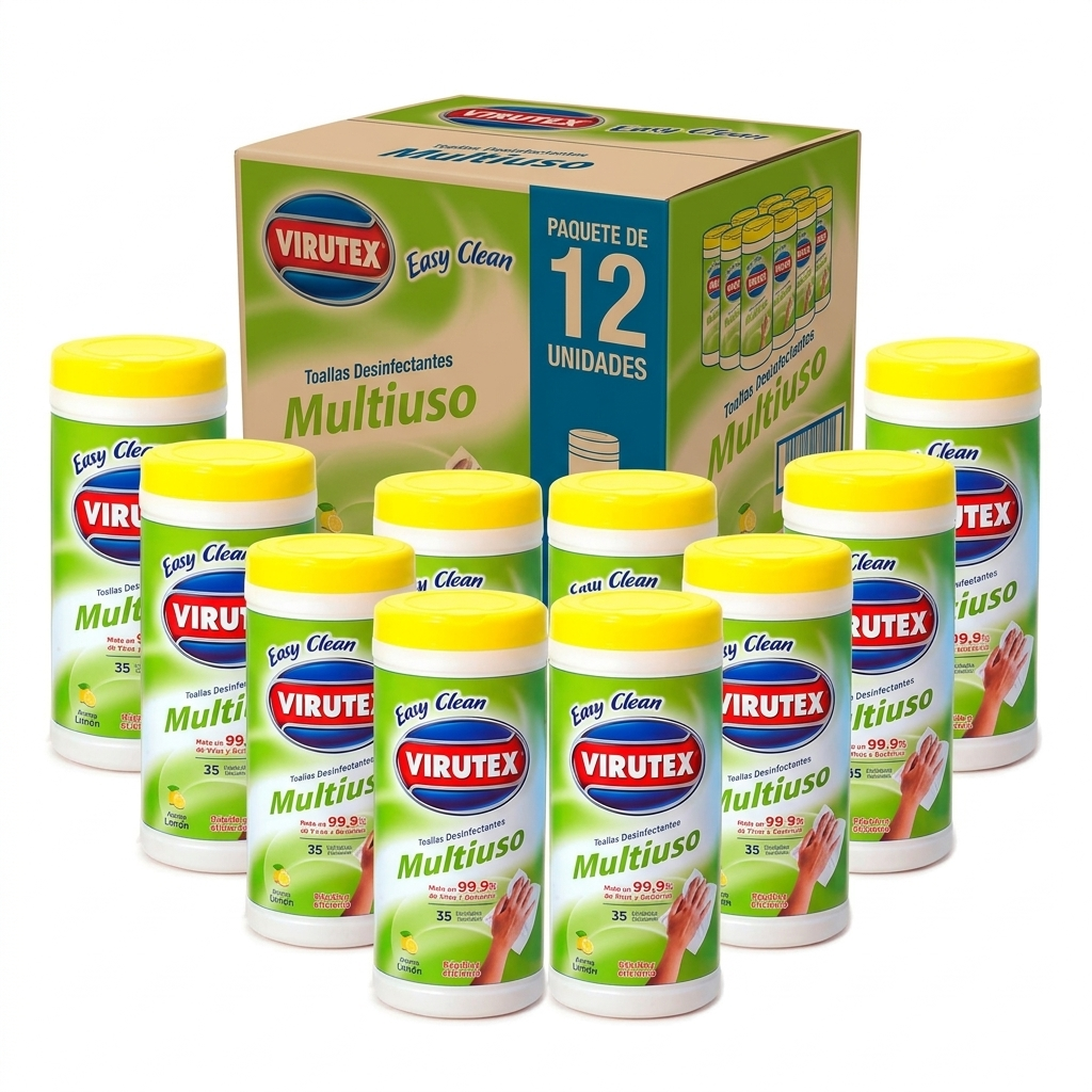 TOALLAS DESINFECTANTES VIRUTEX 35H TARRO X 12-0
