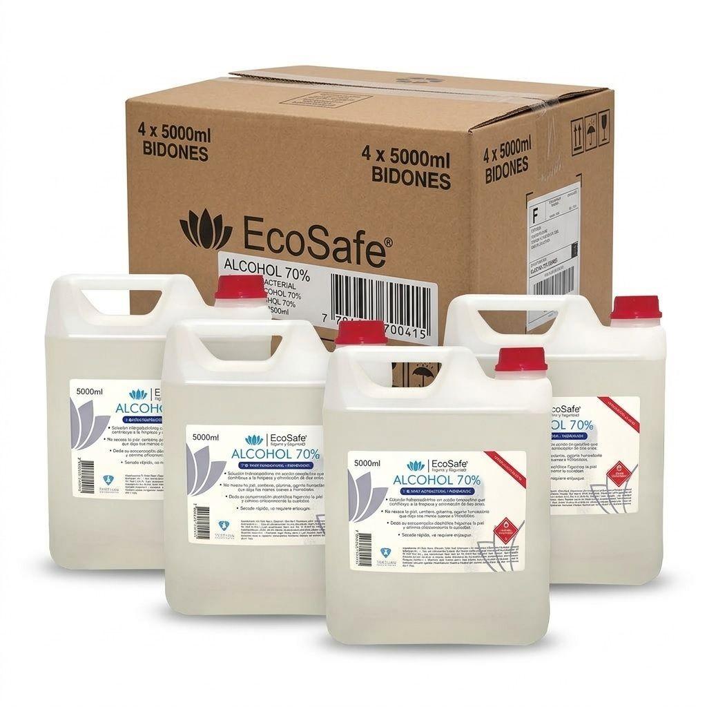 ALCOHOL  70%  BIDON 5 LITROS ECOSAFE x 4 -0