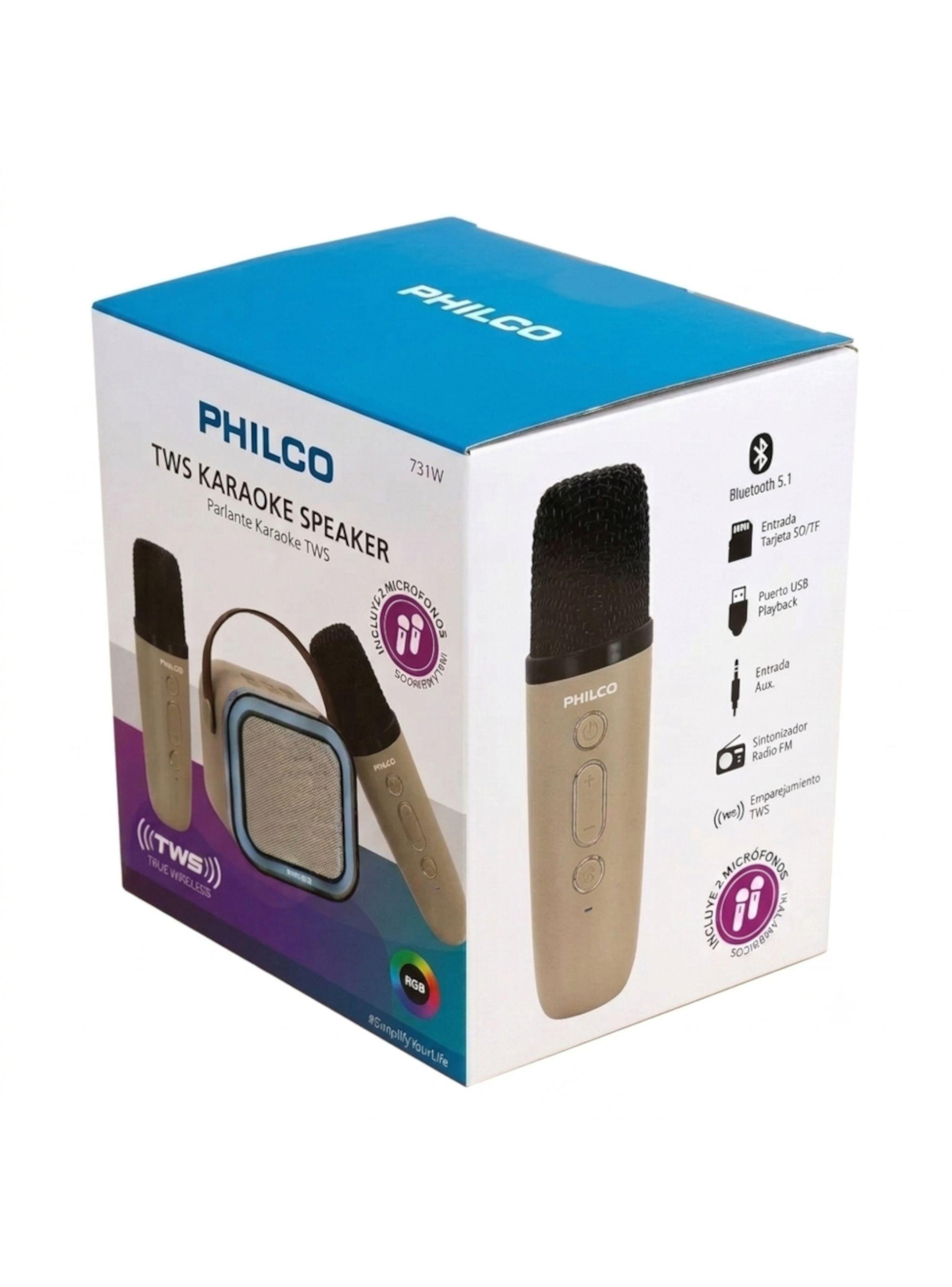 Parlante Karaoke Philco con 2 Micrófonos – TWS y Luces RGB-4