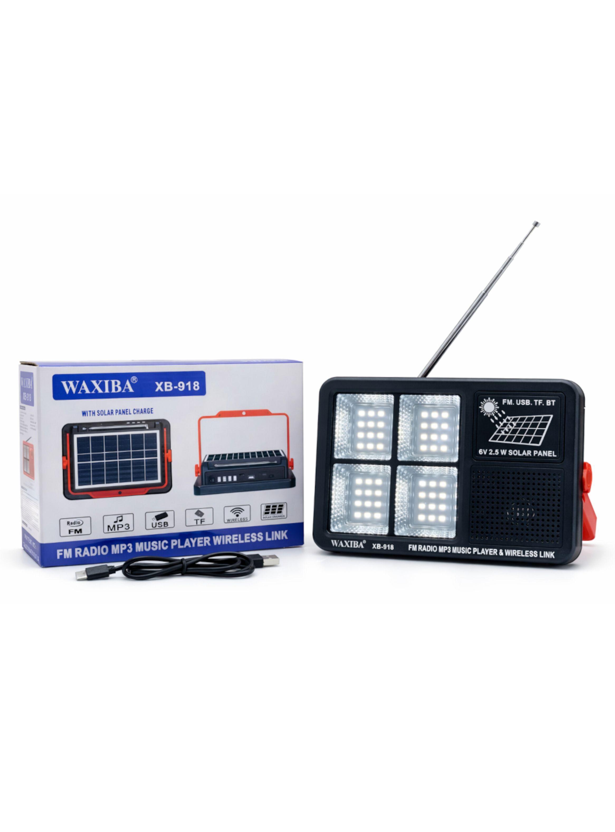Radio Portátil FM con Linterna LED Recargable – Modelo XB-918 Multifuncional-3