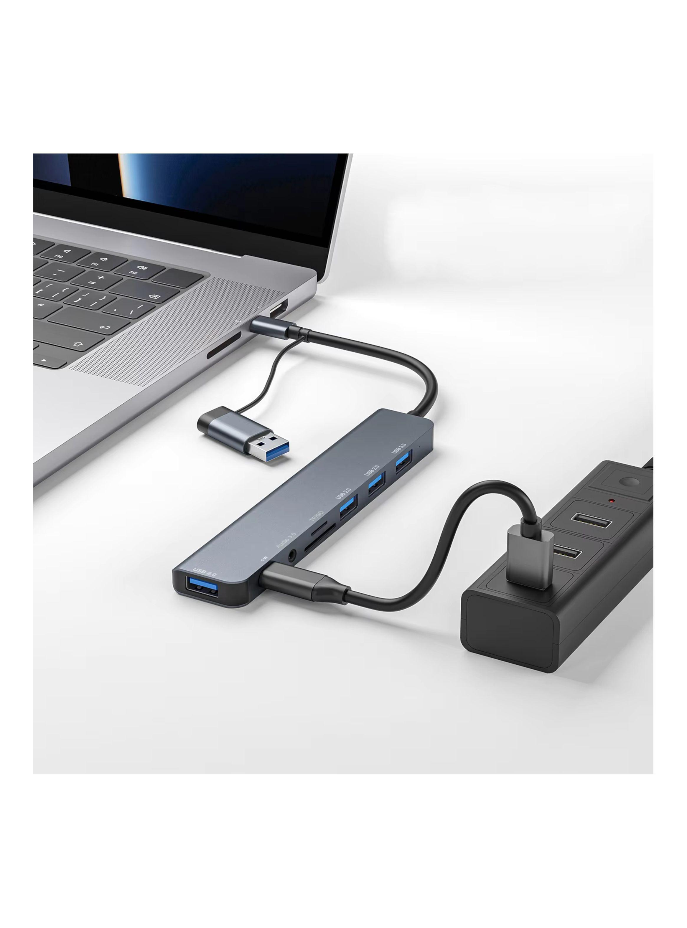 Hub adaptador USB 3.0, 8 puertos en 1-3