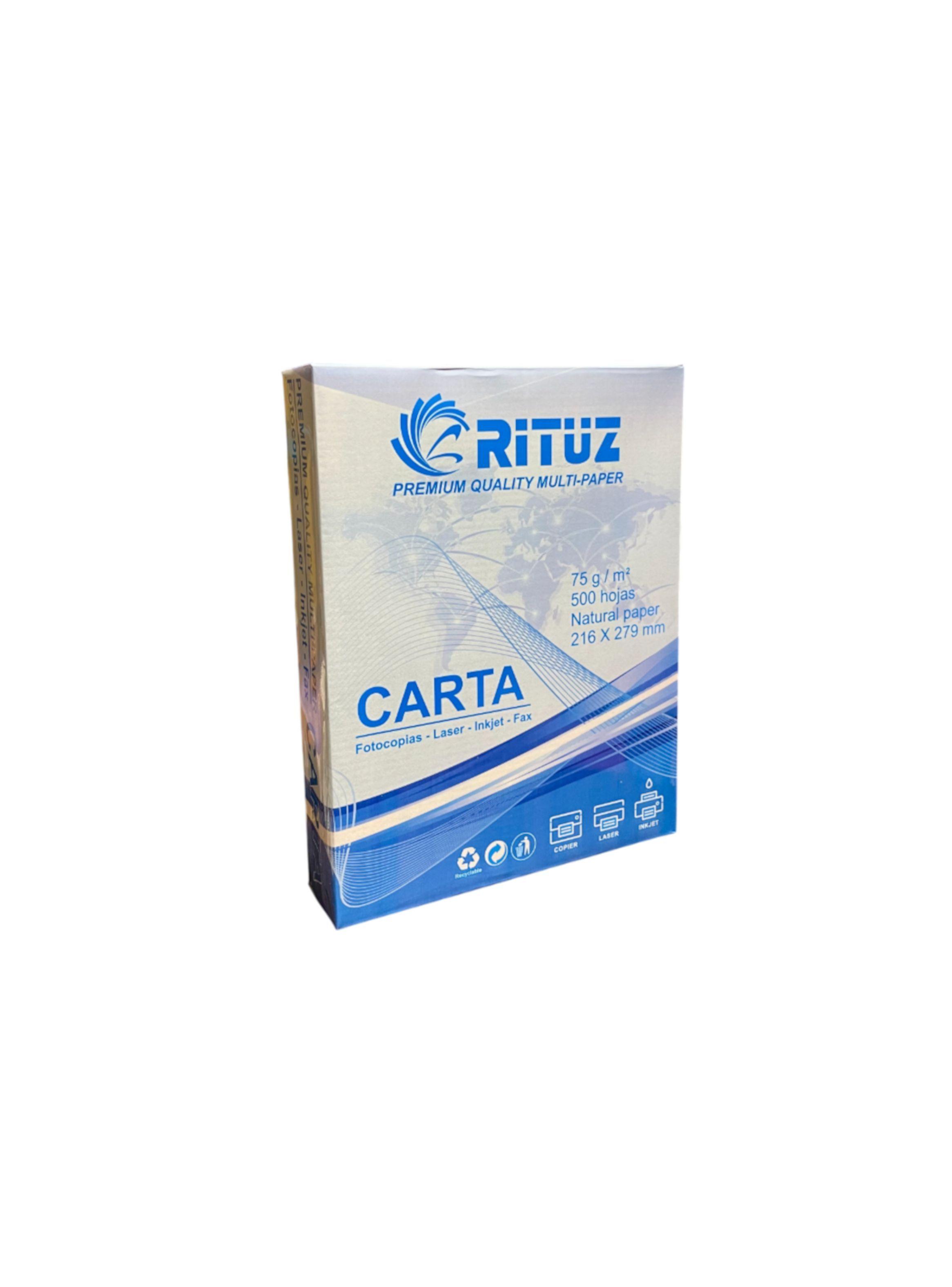 Resma Papel Carta Rituz Multipropósito 500 Hojas Blancas-0
