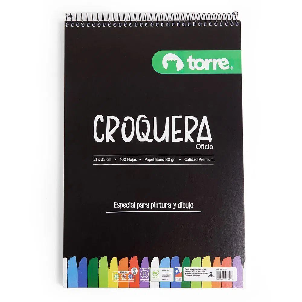 Croquera Torre oficio 100 Hojas 21x32 cm-0