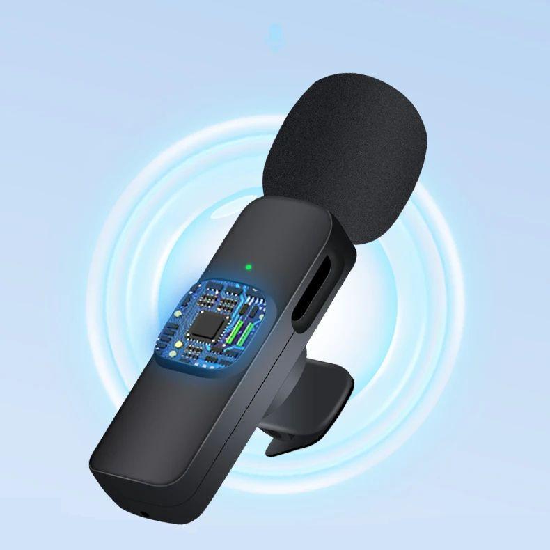 Micrófono Lavalier inalámbrico portátil para iOS 2 unidades-2