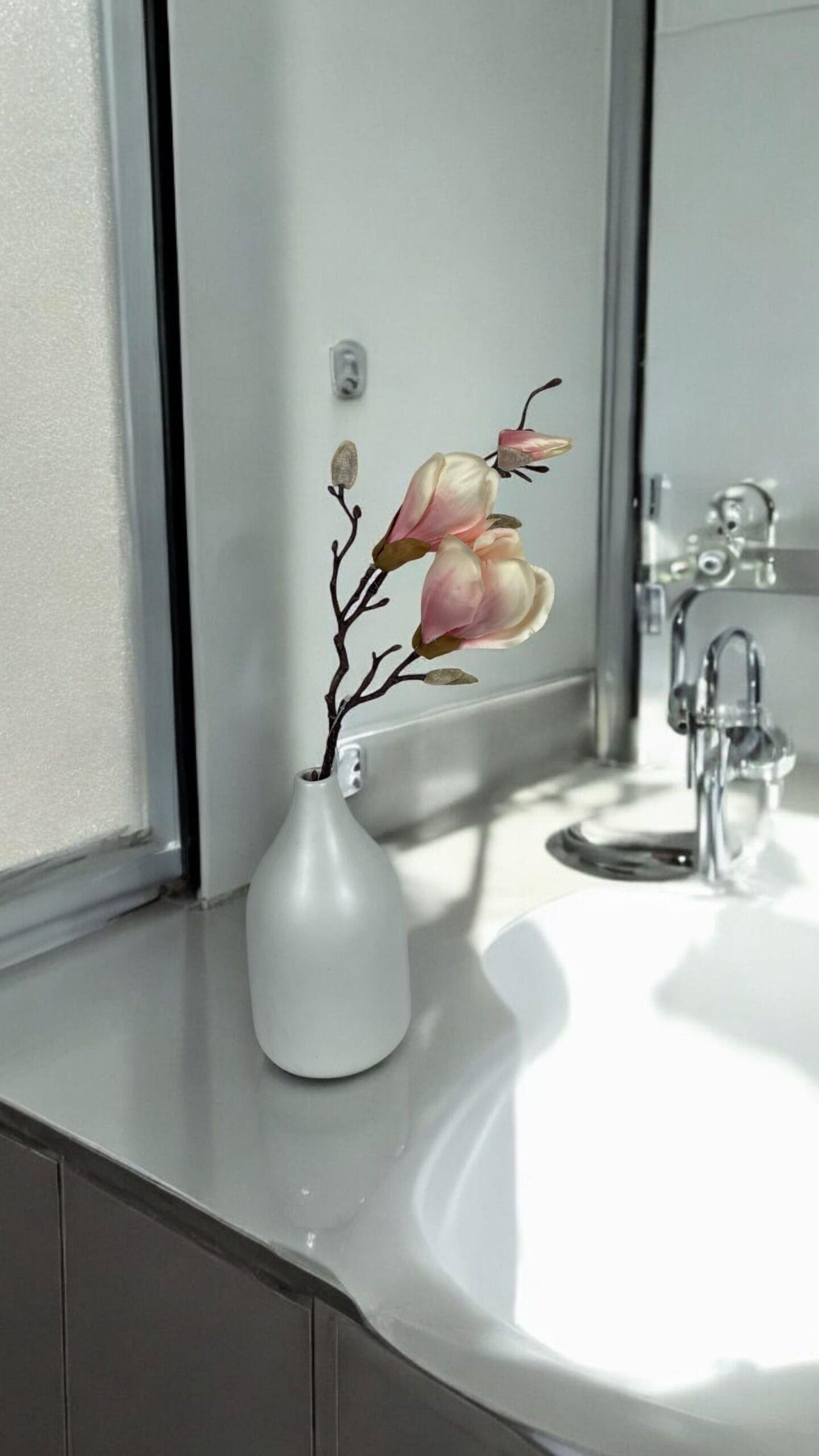 Magnolia Rosada 50cm Artificial | Estilo Natural para Interiores y Vitrinas-2