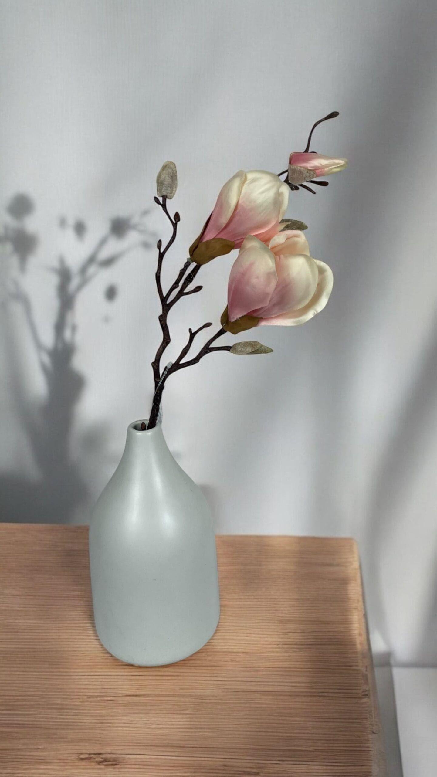 Magnolia Rosada 50cm Artificial | Estilo Natural para Interiores y Vitrinas-3