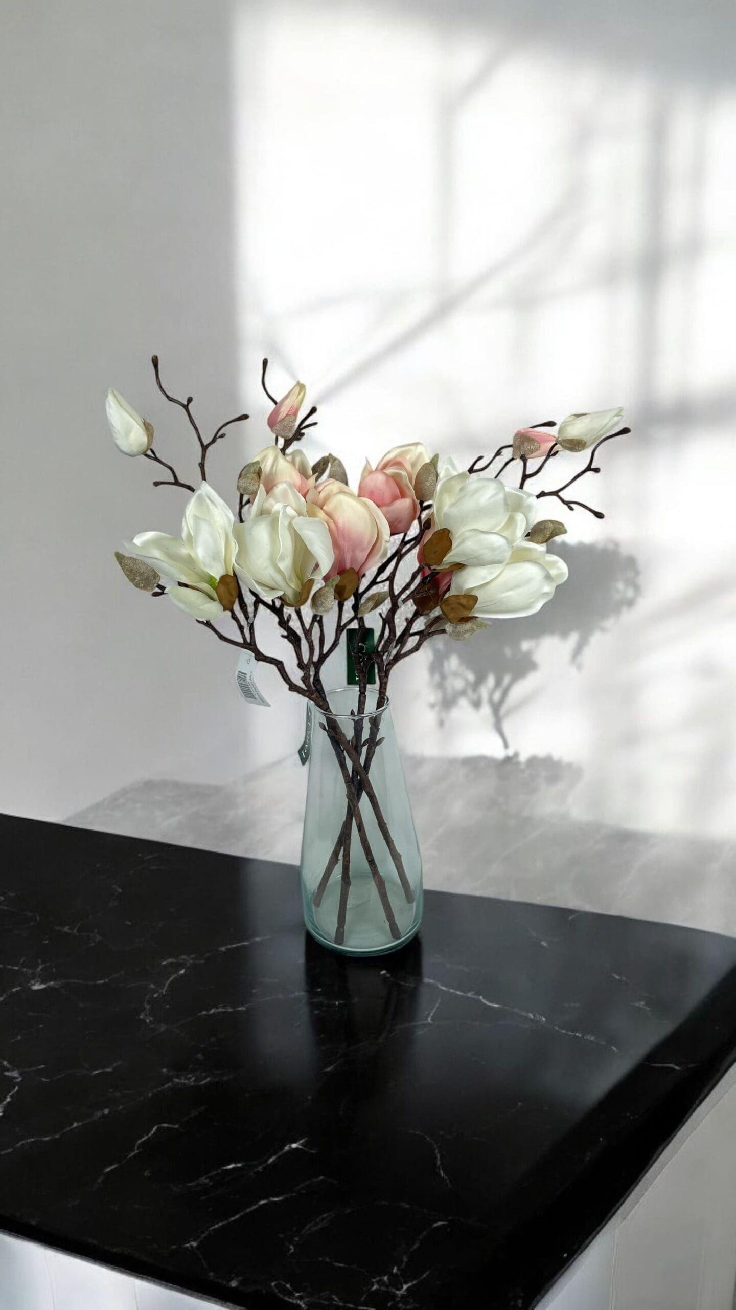 Magnolia Rosada 50cm Artificial | Estilo Natural para Interiores y Vitrinas-4