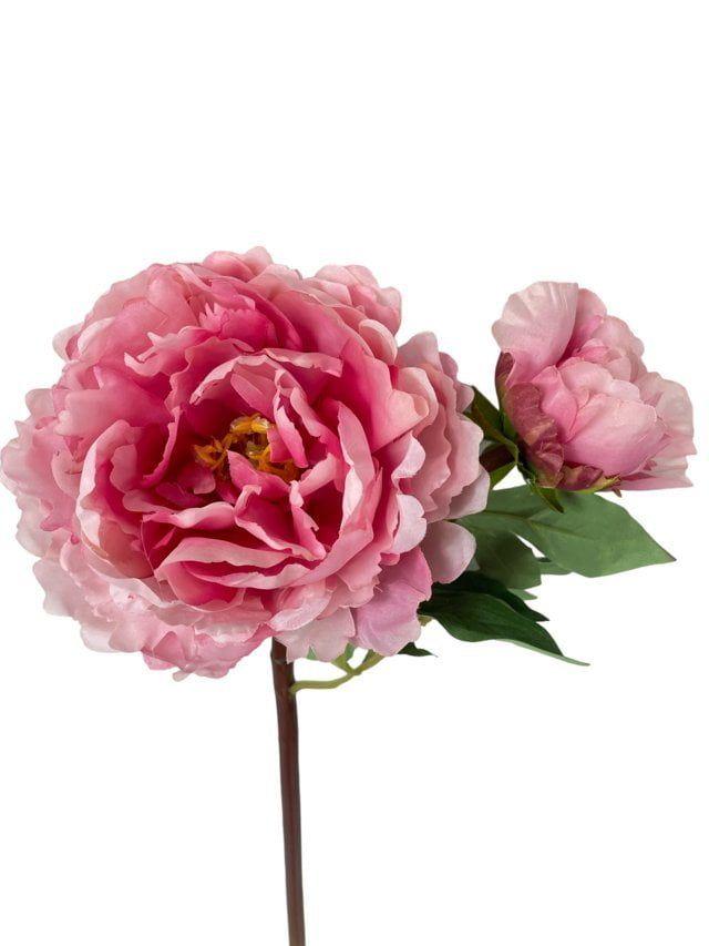 Peonia Rosa Con Botón 54cm Artificial | Estilo Natural para Interiores y Vitrinas-2