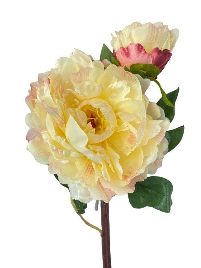 Peonía Rosa Clara Con Botón 54cm Artificial | Estilo Natural para Interiores y Vitrinas-2