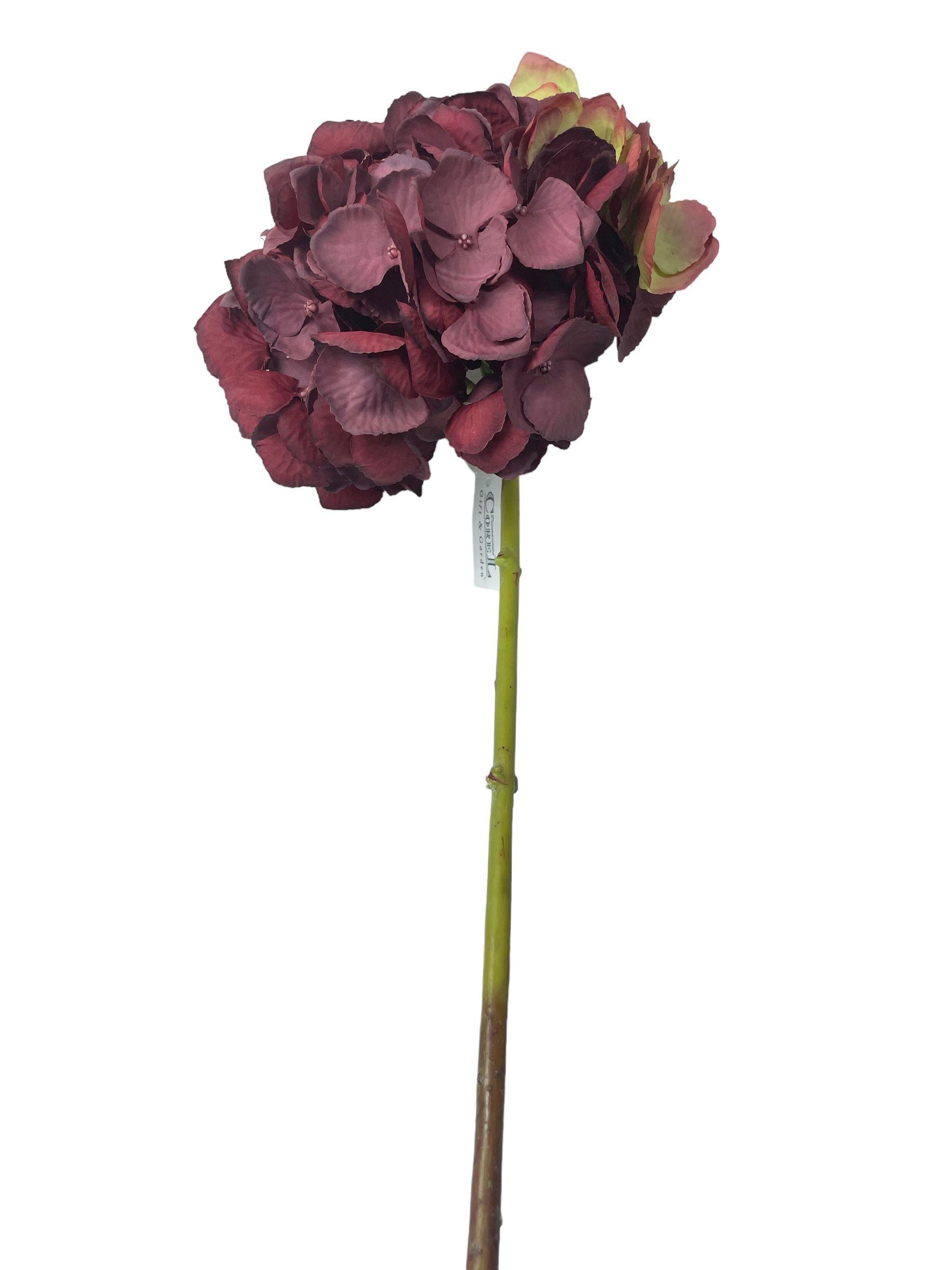 Flor Decorativa Corel Hortensia Roja 52cm-1