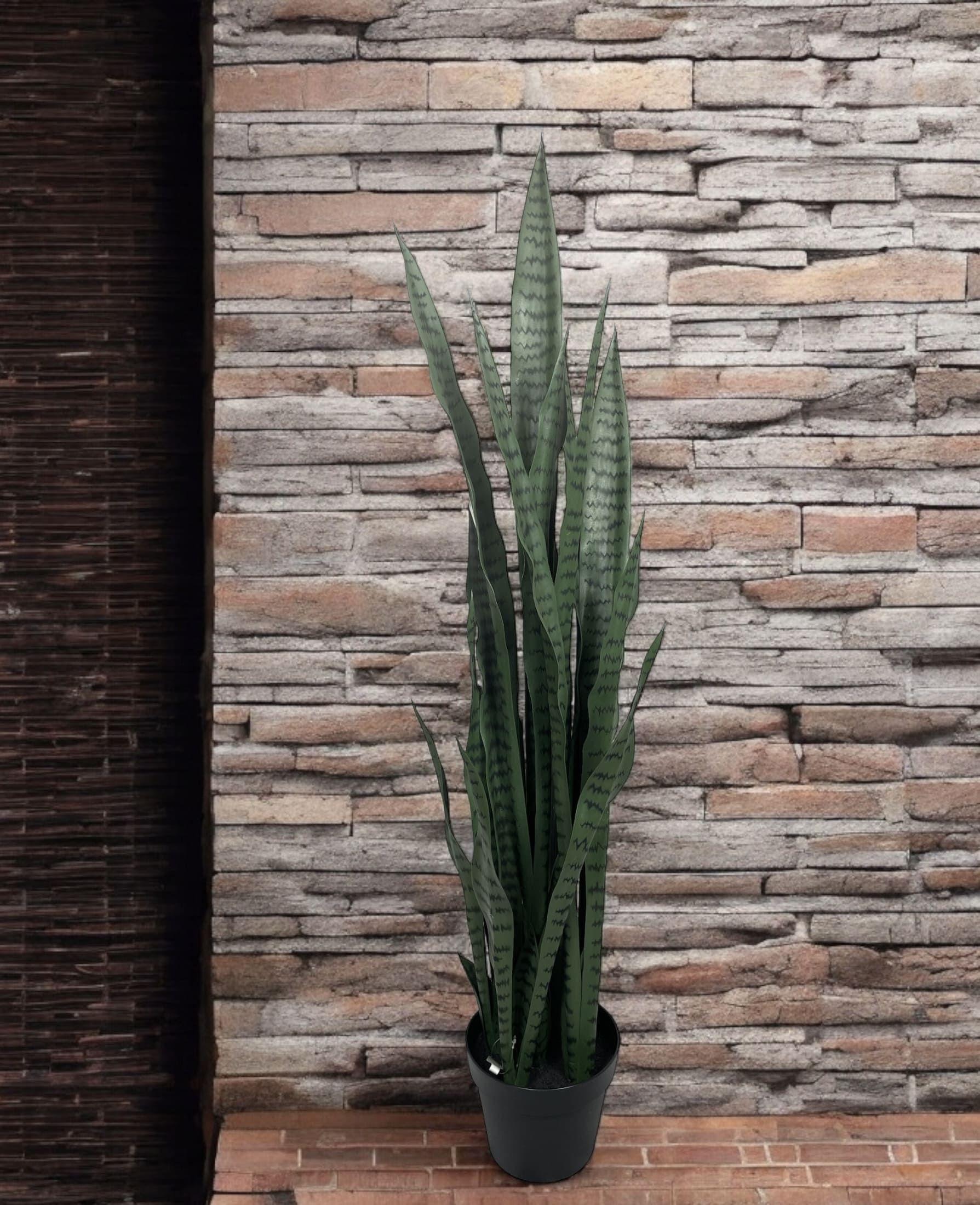 Sanseviera Verde de 112cm Artificial | Estilo Natural para Interiores y Vitrinas-4