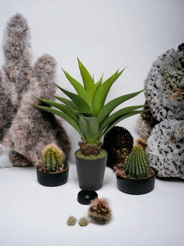 Agave Con Hoja Cerrada 75cm Artificial | Estilo Natural para Interiores y Vitrinas-3