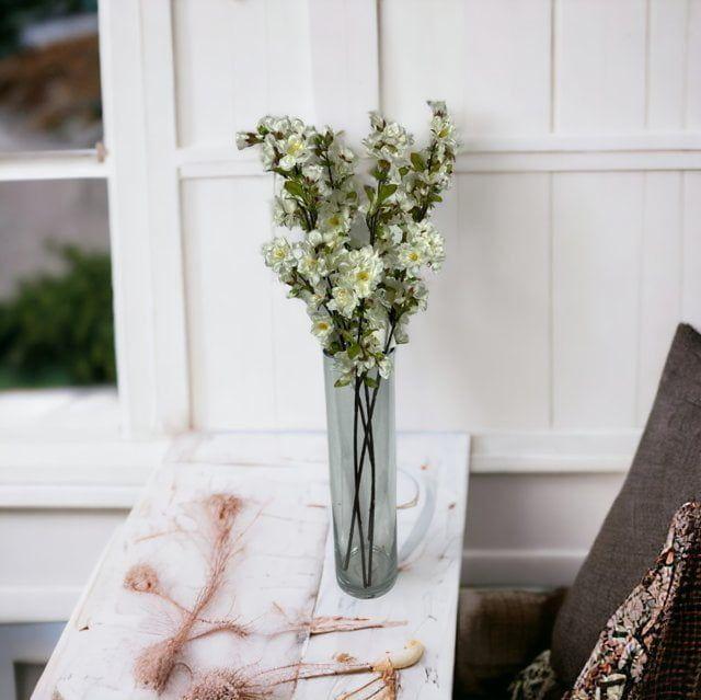 Rama Artificial Cerezo Blanca 90cm Artificial | Estilo Natural para Interiores y Vitrinas-3