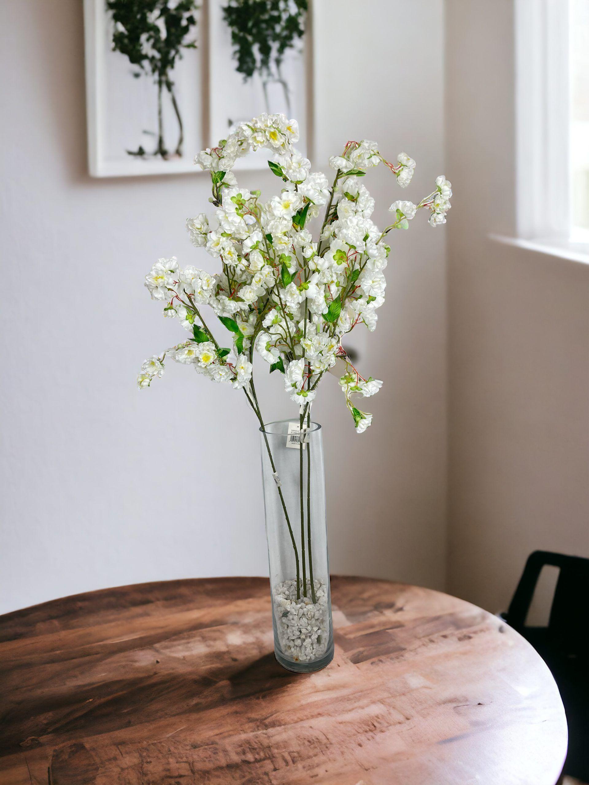 Flor Decorativa Rama Cerezo Blanco 90cm -2