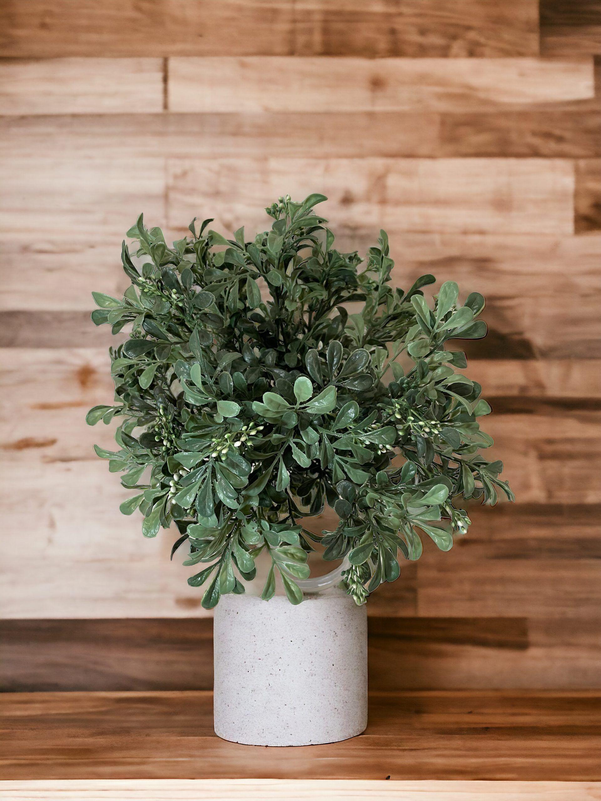 Ramo Hoja Chica Con Florecencia Blanca 25Cm-2