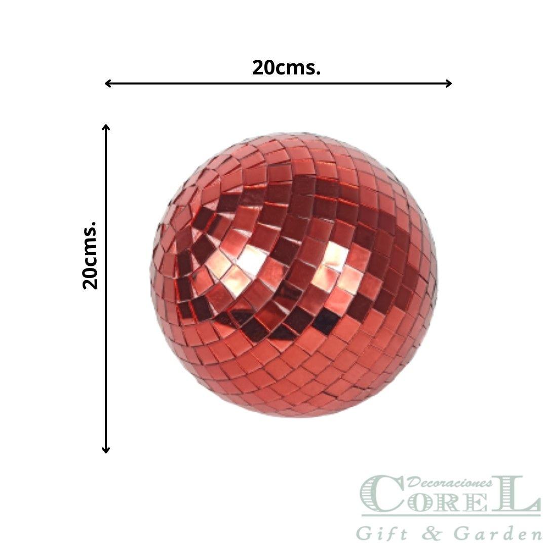 Bola De Espejo Navideña  Roja 20cm-2