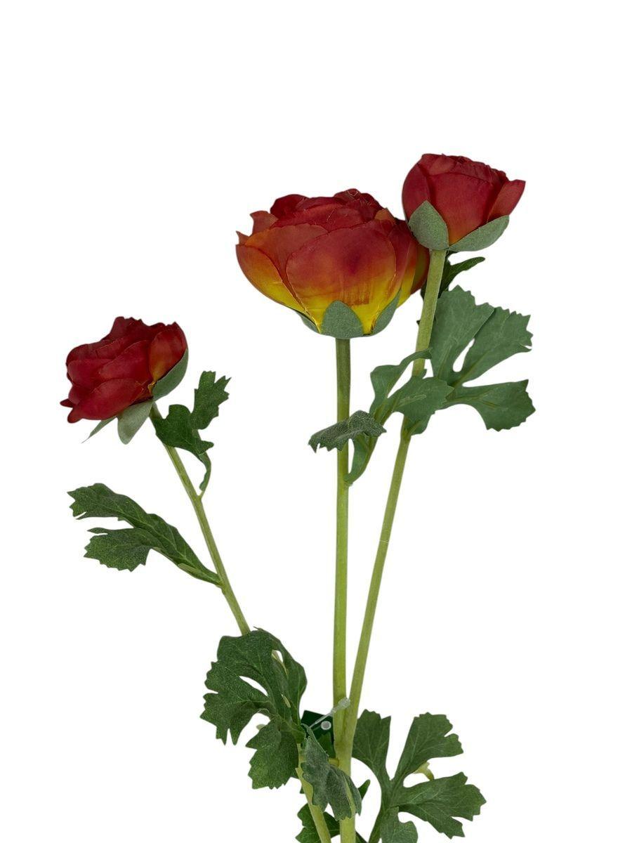Ranúnculo Rojo 73cm Con Textura Realista-2