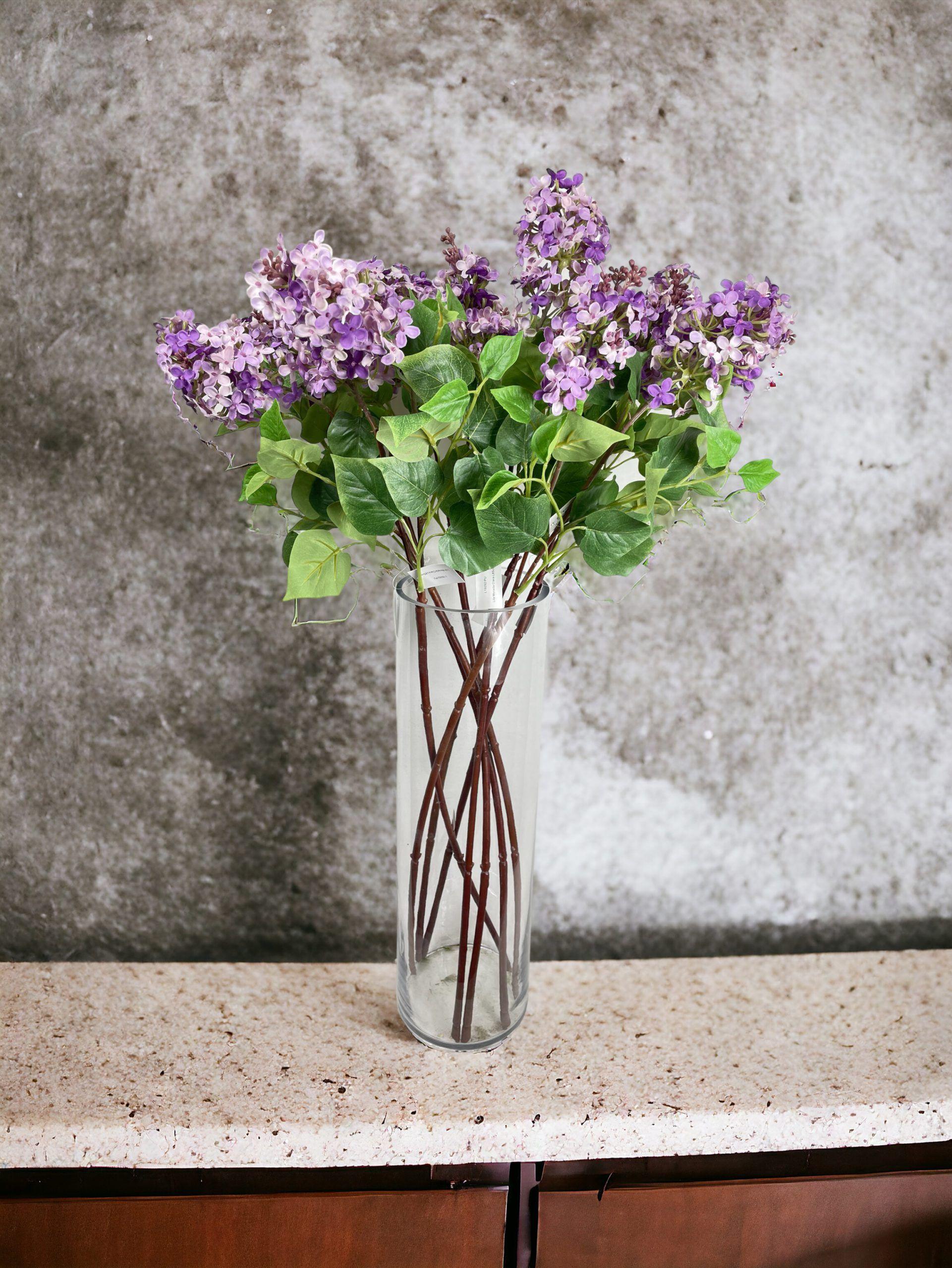 FLOR DECORATIVA COREL LILA MORADA CLARA 85CM-3