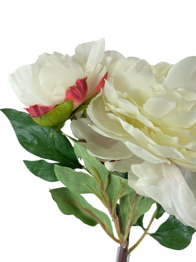 Peonía Blanca Con Botón 54cm Artificial | Estilo Natural para Interiores y Vitrinas-3