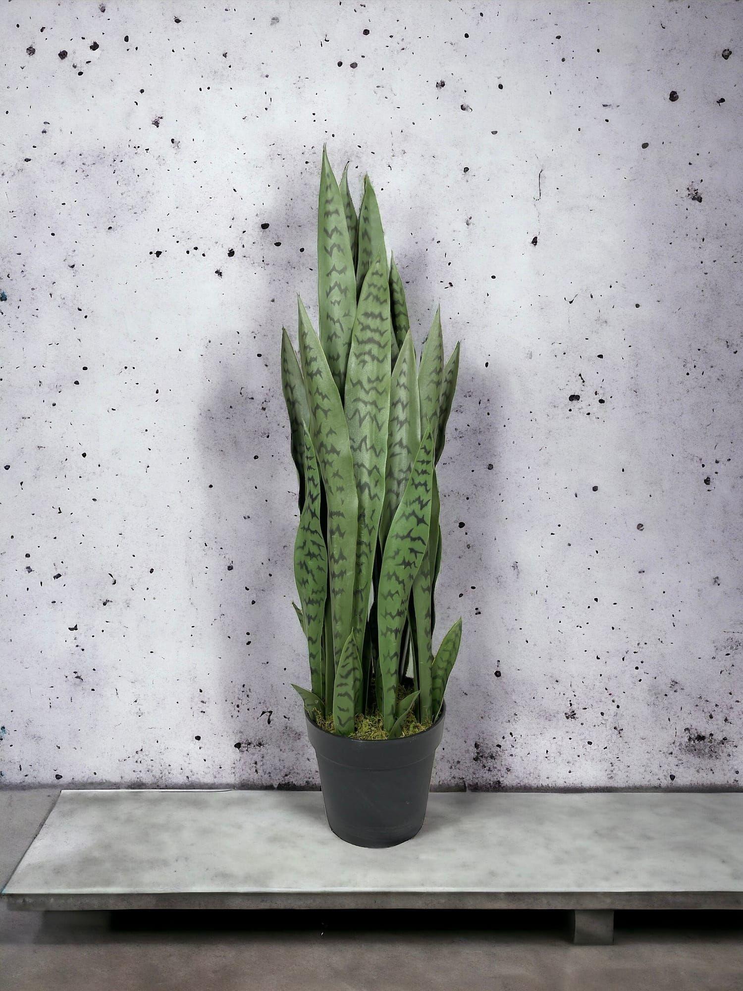 Sanseviera Verde de 90cm Artificial | Estilo Natural para Interiores y Vitrinas-3
