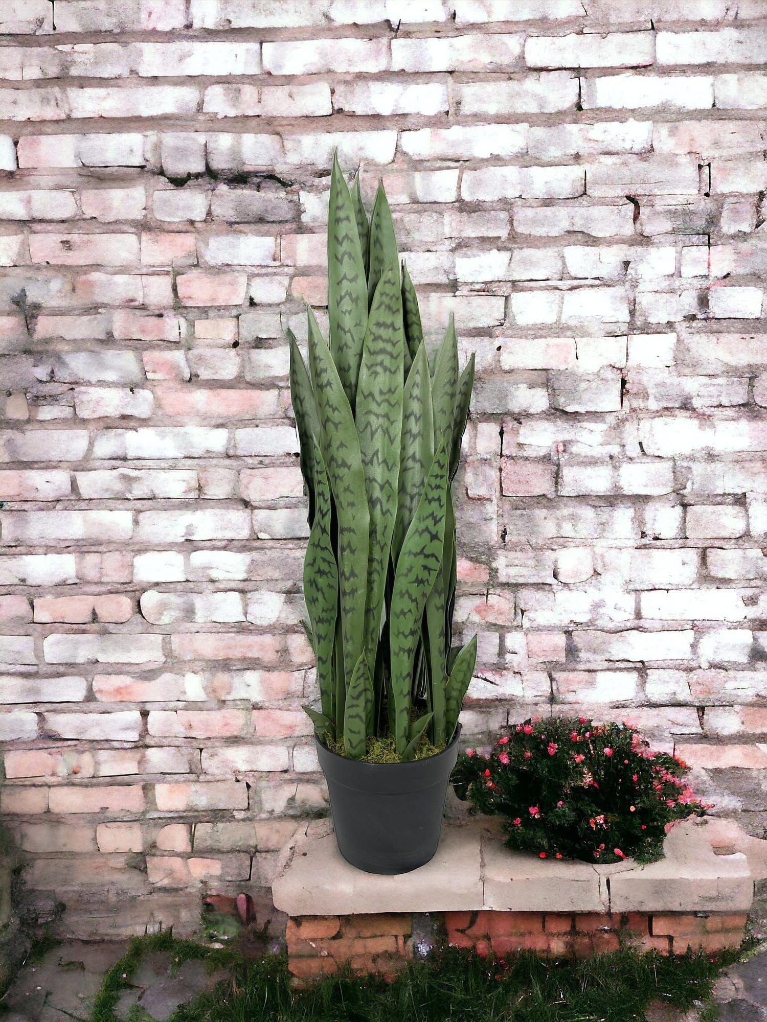 Sanseviera Verde de 90cm Artificial | Estilo Natural para Interiores y Vitrinas-4