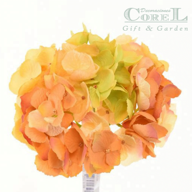 Hortensia Naranja Clara 50cm Artificial | Estilo Natural para Interiores y Vitrinas-3