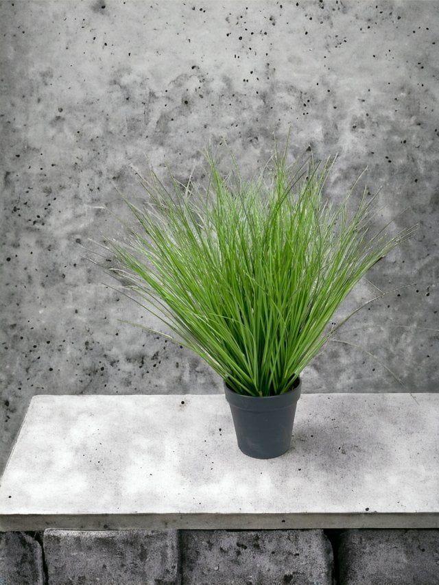 Pasto Cebra Gris Con Macetero 48cm Artificial | Estilo Natural para Interiores y Vitrinas-2