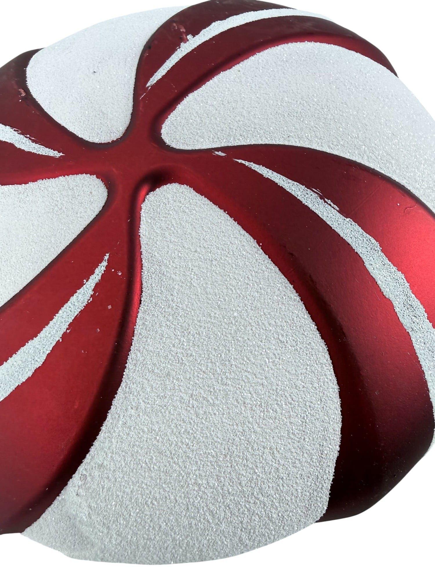 Candy Redondo Blanco Rojo 35cm Adorno Premium Decoración Navideña-2