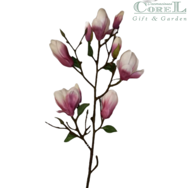Rama Artificial Magnolia Rosa 84cm Artificial | Estilo Natural para Interiores y Vitrinas-2