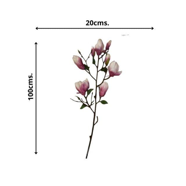 Rama Artificial Magnolia Rosa 84cm Artificial | Estilo Natural para Interiores y Vitrinas-3