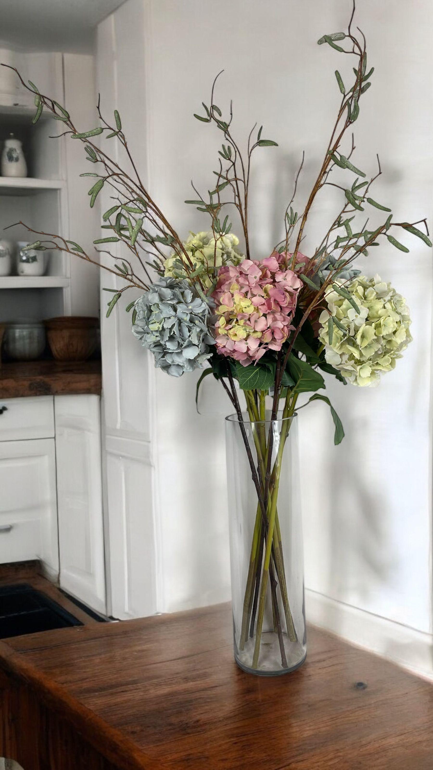 Hortensia Lila Con Hojas 82cm-3