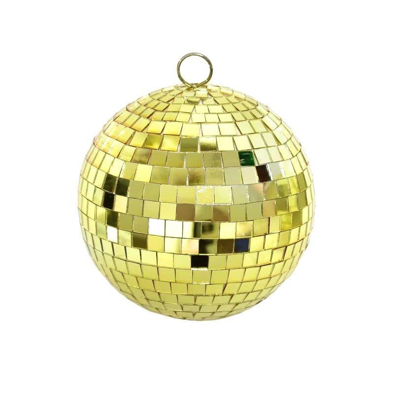 Esfera Decorativa Espejos Dorada  20cm Reflejo Cristal Premium Fiesta Hogar-0