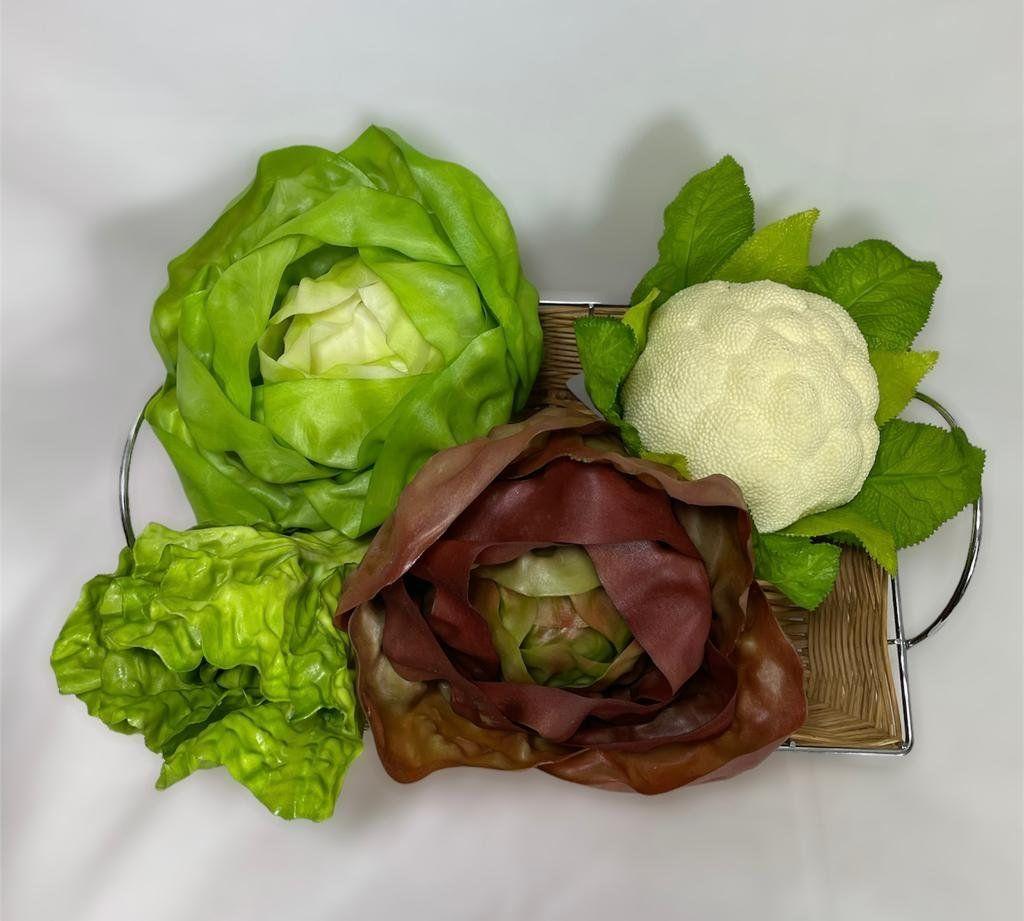 Lechuga Costina Artificial 17cm Artificial | Estilo Natural para Interiores y Vitrinas-2