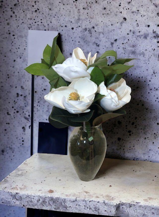 Magnolia Blanca 74cm Artificial | Estilo Natural para Interiores y Vitrinas-2