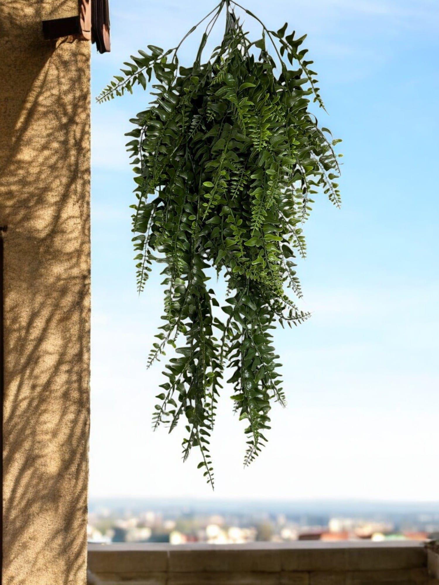 Helecho Colgante 69 cm UV Artificial | Estilo Natural para Interiores y Vitrinas-4