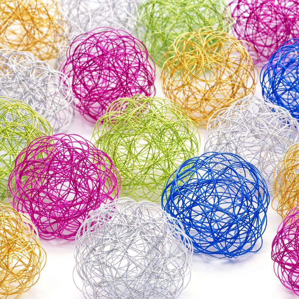 Esfera de Alambre Navideña Plateada 25cm Diseño Geométrico Premium Hogar-4