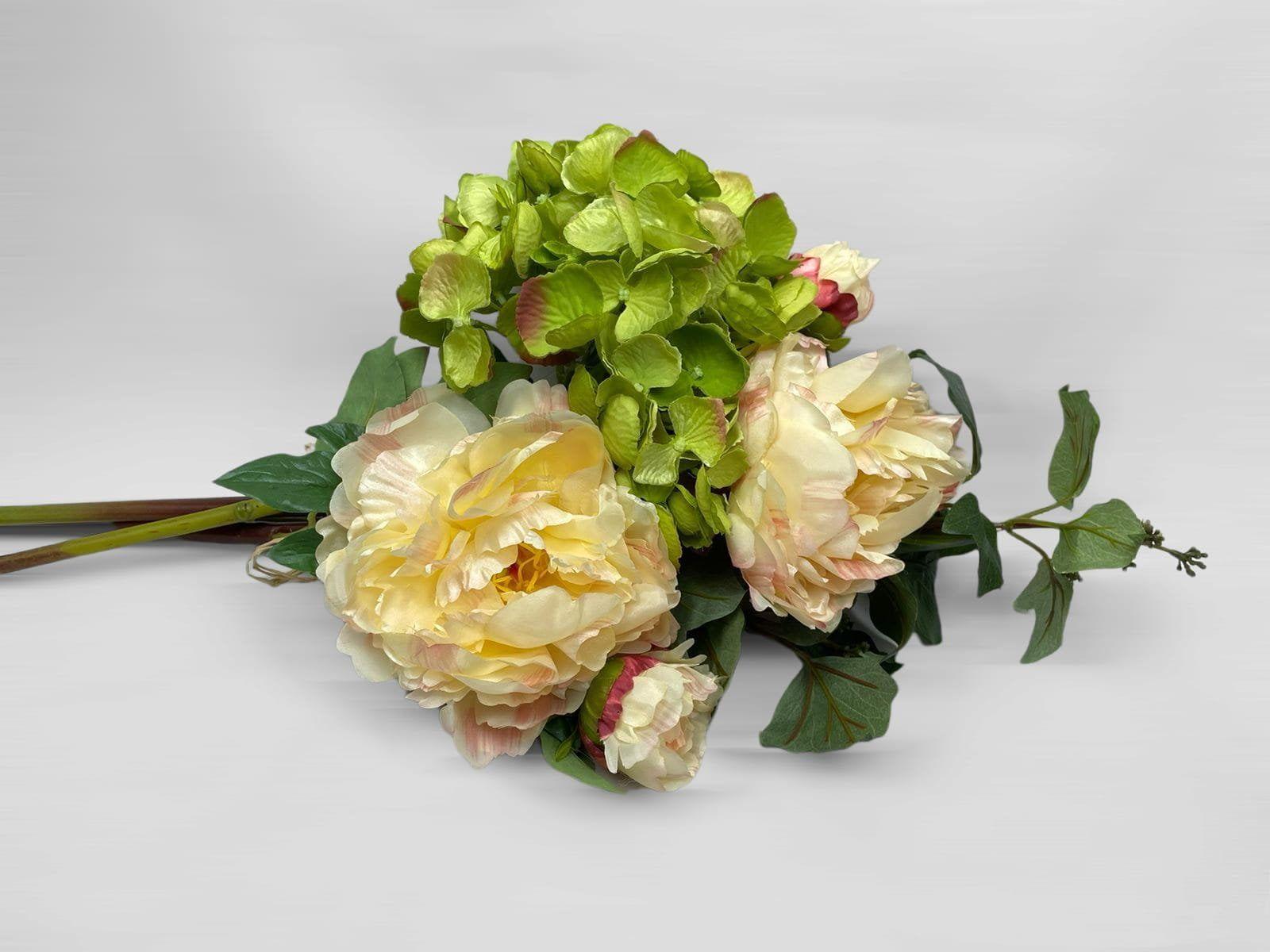 Arreglo con Hortensia Verde Artificial | Estilo Natural para Interiores y Vitrinas-2