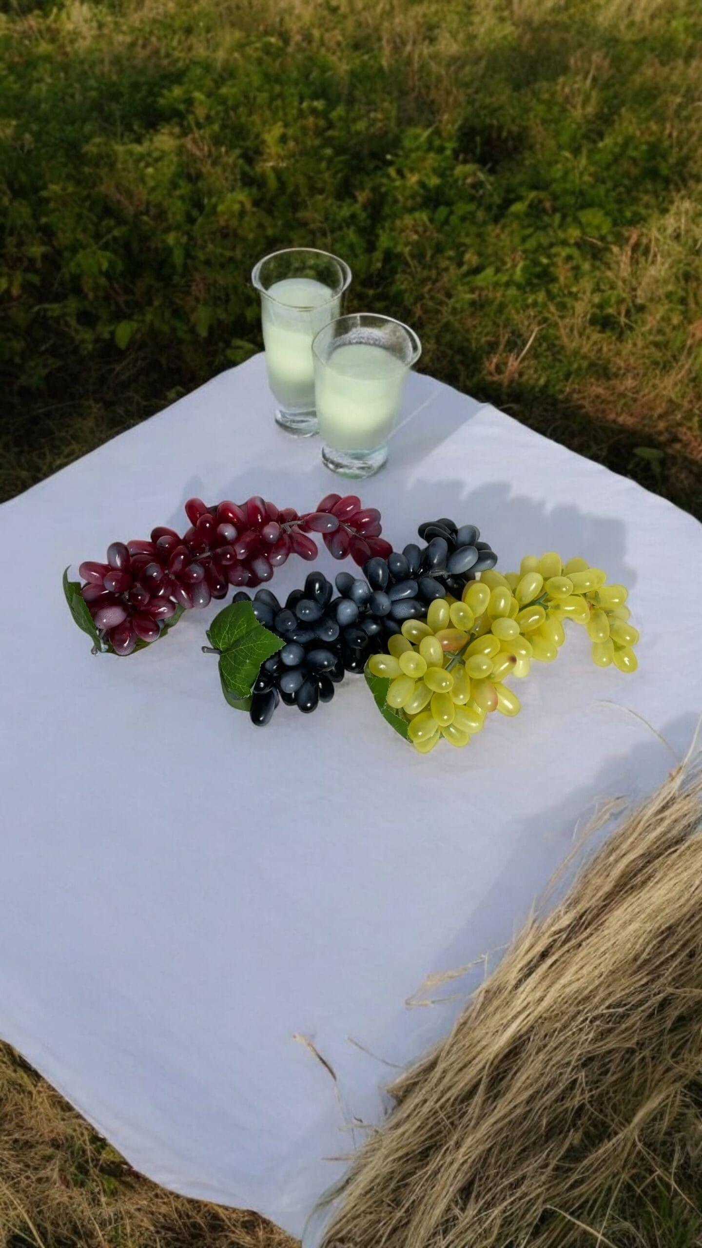 Ramo de Uva Negra Artificial Artificial | Estilo Natural para Interiores y Vitrinas-2