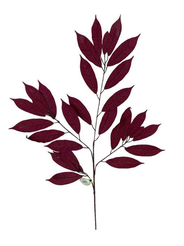 Rama Artificial de Ficus Verde-Mauve 50cm Artificial | Estilo Natural para Interiores y Vitrinas-3