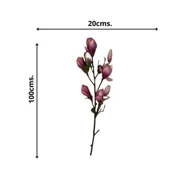 Rama Artificial Magnolia Fucsia 84cm Artificial | Estilo Natural para Interiores y Vitrinas-3