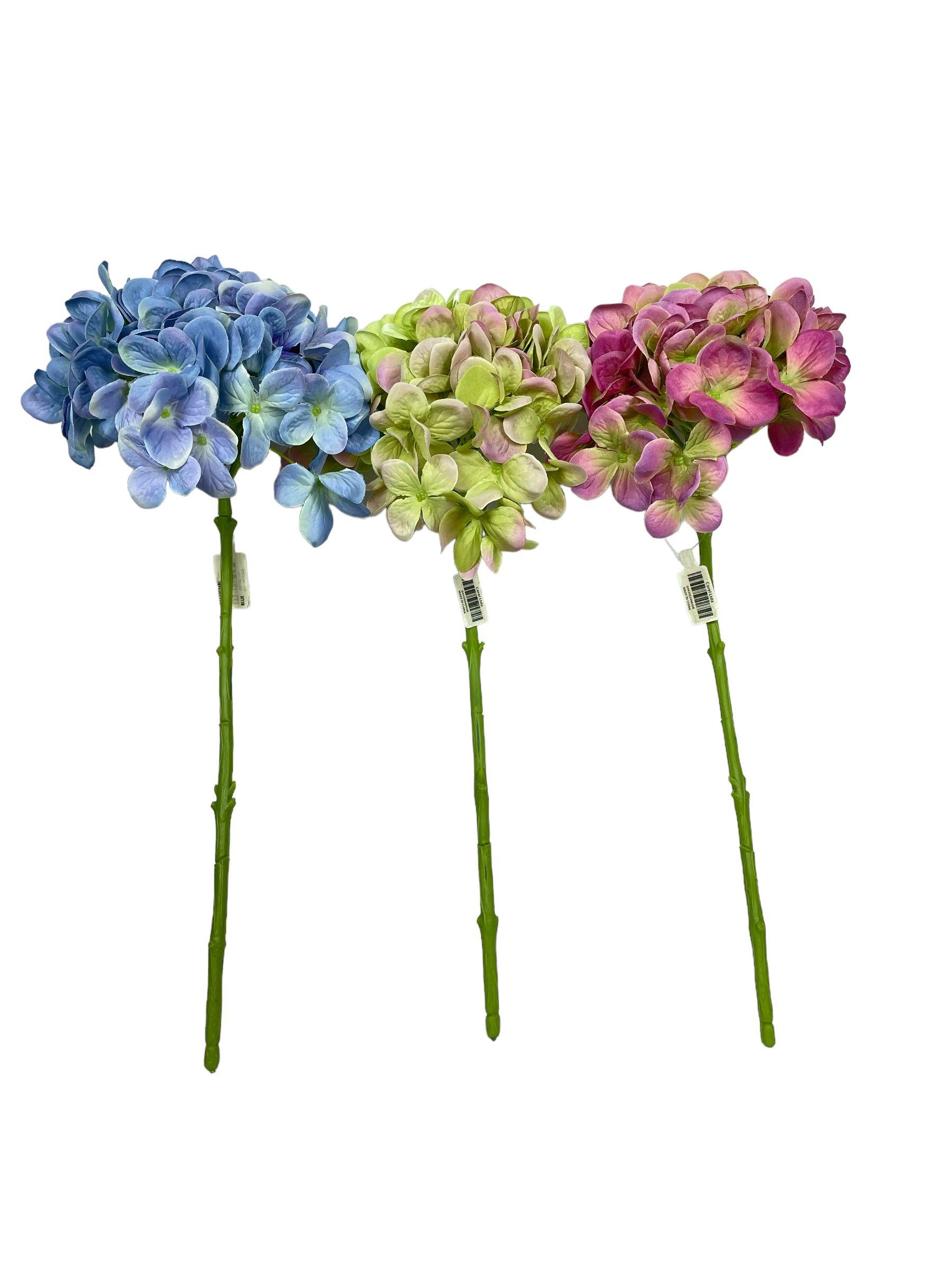 Flor Decorativa Hortensia Verde 45cm-1