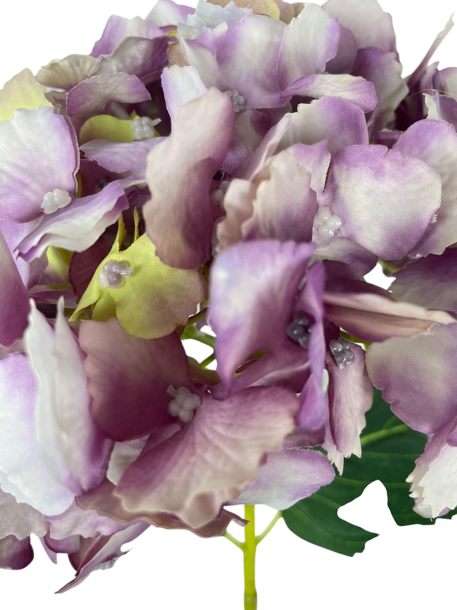 Hortensia Lila con Hojas de 82cm Artificial | Estilo Natural para Interiores y Vitrinas-2