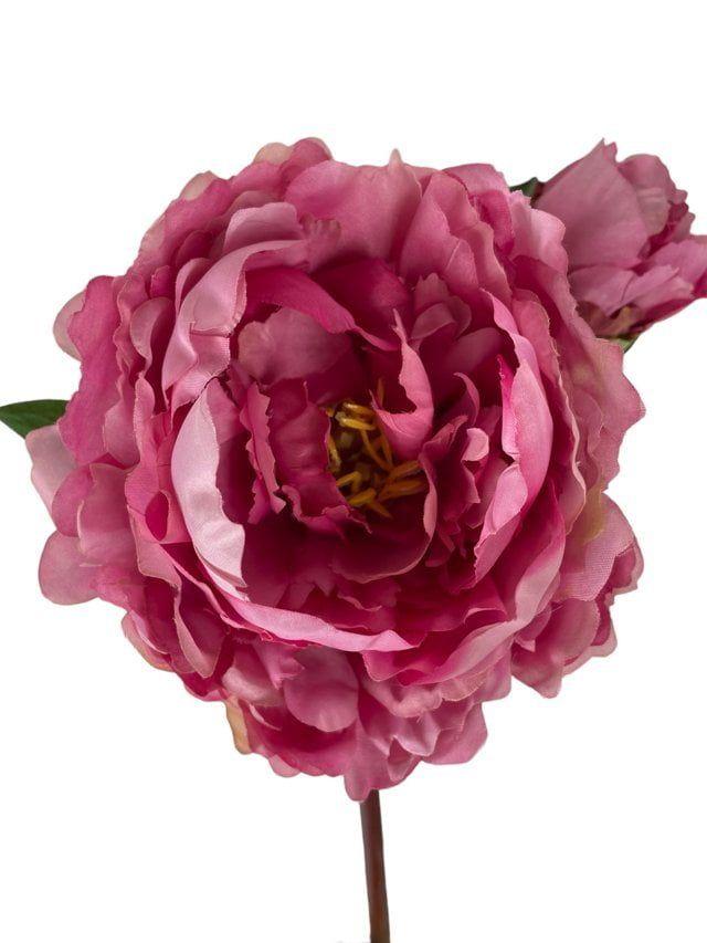 Peonía Rosa Oscuro Con Botón 54cm Artificial | Estilo Natural para Interiores y Vitrinas-3