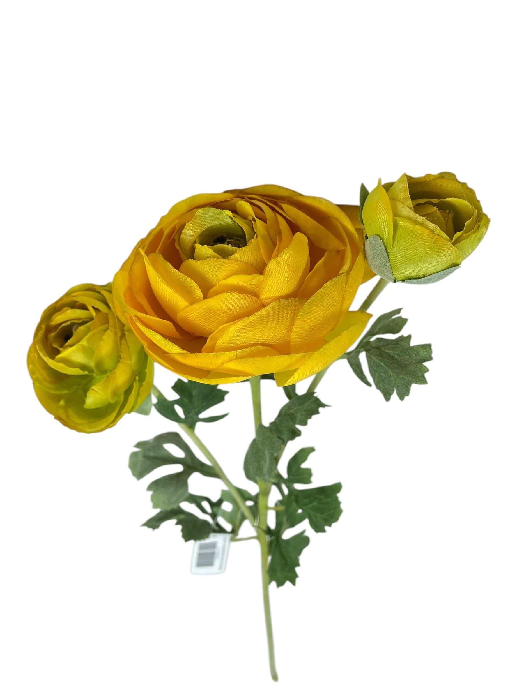 Renúnculo Amarillo 73cm Artificial | Estilo Natural para Interiores y Vitrinas-2